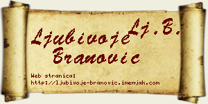 Ljubivoje Branović vizit kartica